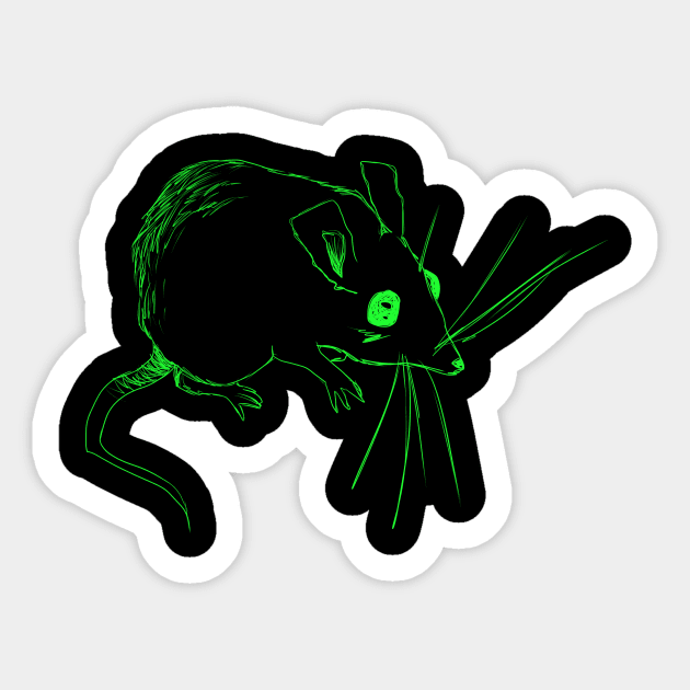 Sketch Mouse (green) Sticker by Demonic cute cat